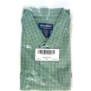 John Blair Men's Green Button Shirt SZ Medium-NWT